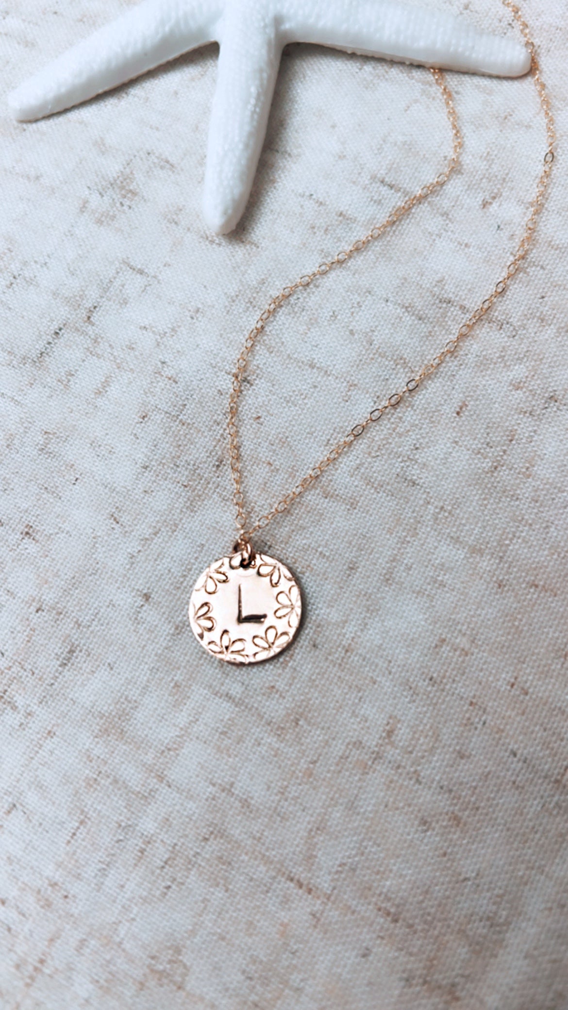 Large Petals Necklace With Or Without Initial