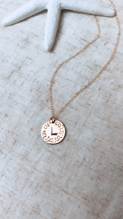 Large Petals Necklace With Or Without Initial