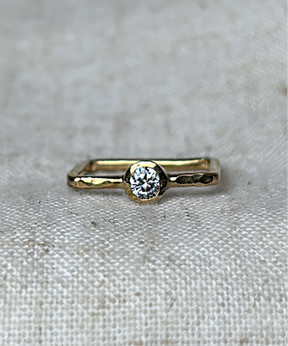 Square Ring With Cz