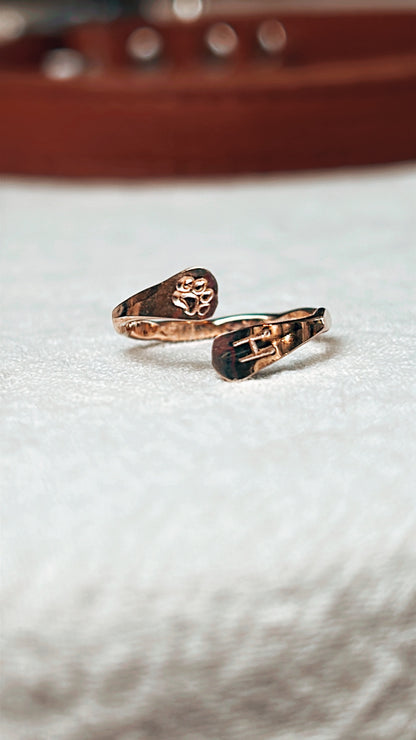 Paw And Initial Ring