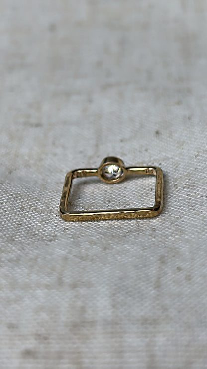 Square Ring With Cz