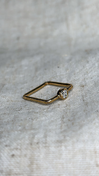 Square Ring With Cz