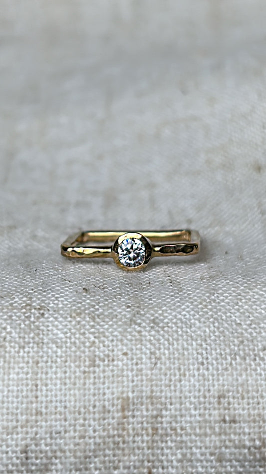 Square Ring With Cz