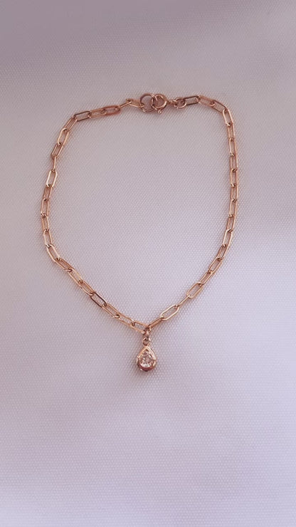 Tear Drop Bezel Set Cz Roxy Bracelet