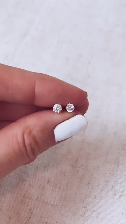 Round Cz Studs