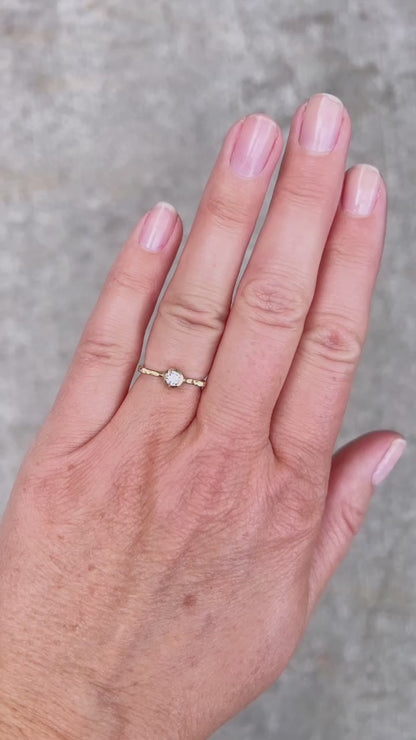 Square Ring With Cz